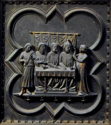 Taniec Salome, piętnasty panel południowych drzwi baptysterium San Giovanni, 1336 (brąz)